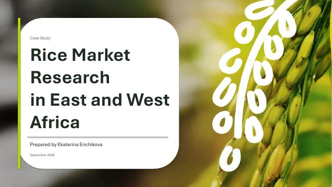 Title slide of the rice market research presentation